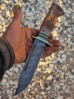 بهترین چاقوی طبیعت گردی با تیغه دمشقی|کارد مدل پیروز کاملا دست ساز | کوهیار