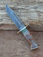 بهترین چاقوی طبیعت گردی با تیغه دمشقی|کارد مدل پیروز کاملا دست ساز | کوهیار - تصویر 4