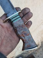 بهترین چاقوی طبیعت گردی با تیغه دمشقی|کارد مدل پیروز کاملا دست ساز | کوهیار - تصویر 3